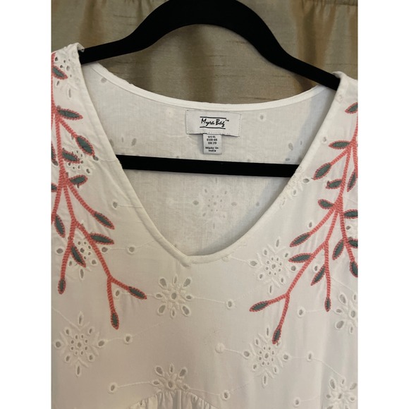 Myra Bag Bohera apparel dress size XL white tiered eyelet embroidery - Picture 6 of 8